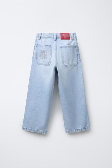 PANTALON DENIM BAGGY - Bleu clair de Zara - Image 1
