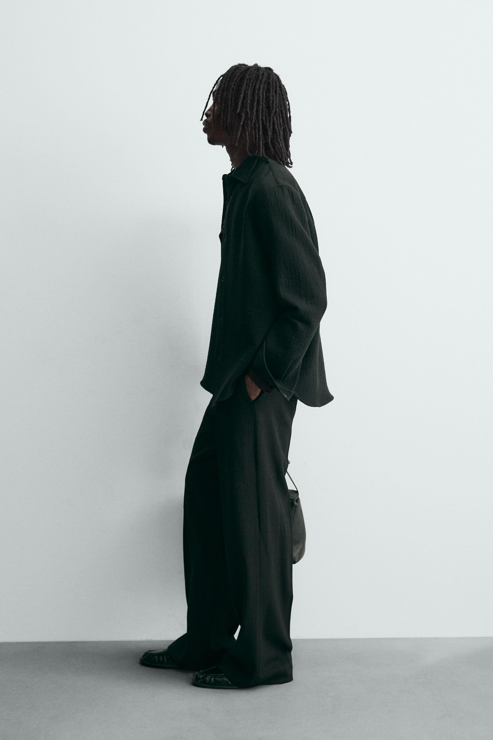 RELAXED FIT TEXTURED OVERSHIRT