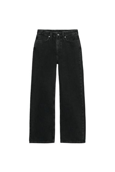 JEANS ZW COLLECTION STRAIGHT FIT TIRO ALTO - Negro de Zara