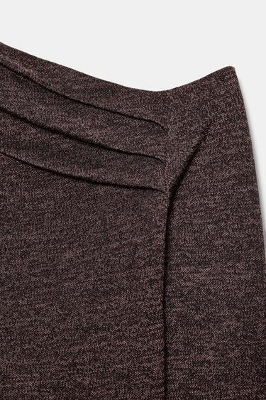 TOP ASYMÉTRIQUE PIQUÉ - Marron foncé de Zara - Image 7