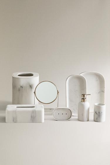MARBLE-EFFECT BATHROOM ACCESSORY SET - Yellow by Zara