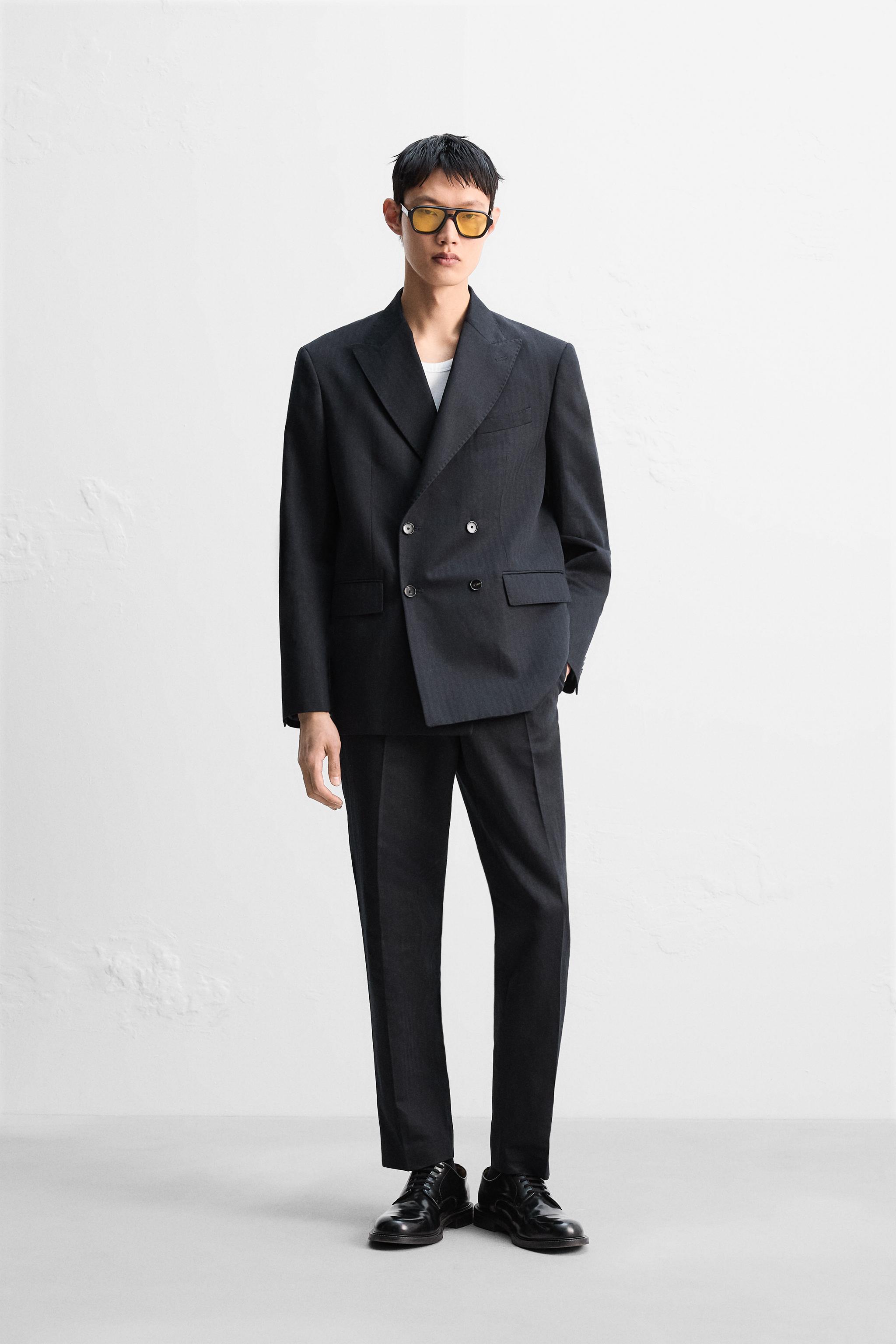 シャツジャケット、リネン100% - ネイビーブルー | ZARA Japan