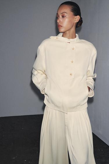 ZW COLLECTION BUTTONED JACKET - Ecru by Zara - Image 1