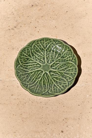 CABBAGE STONEWARE SIDE PLATE - Green by Zara - Image 5
