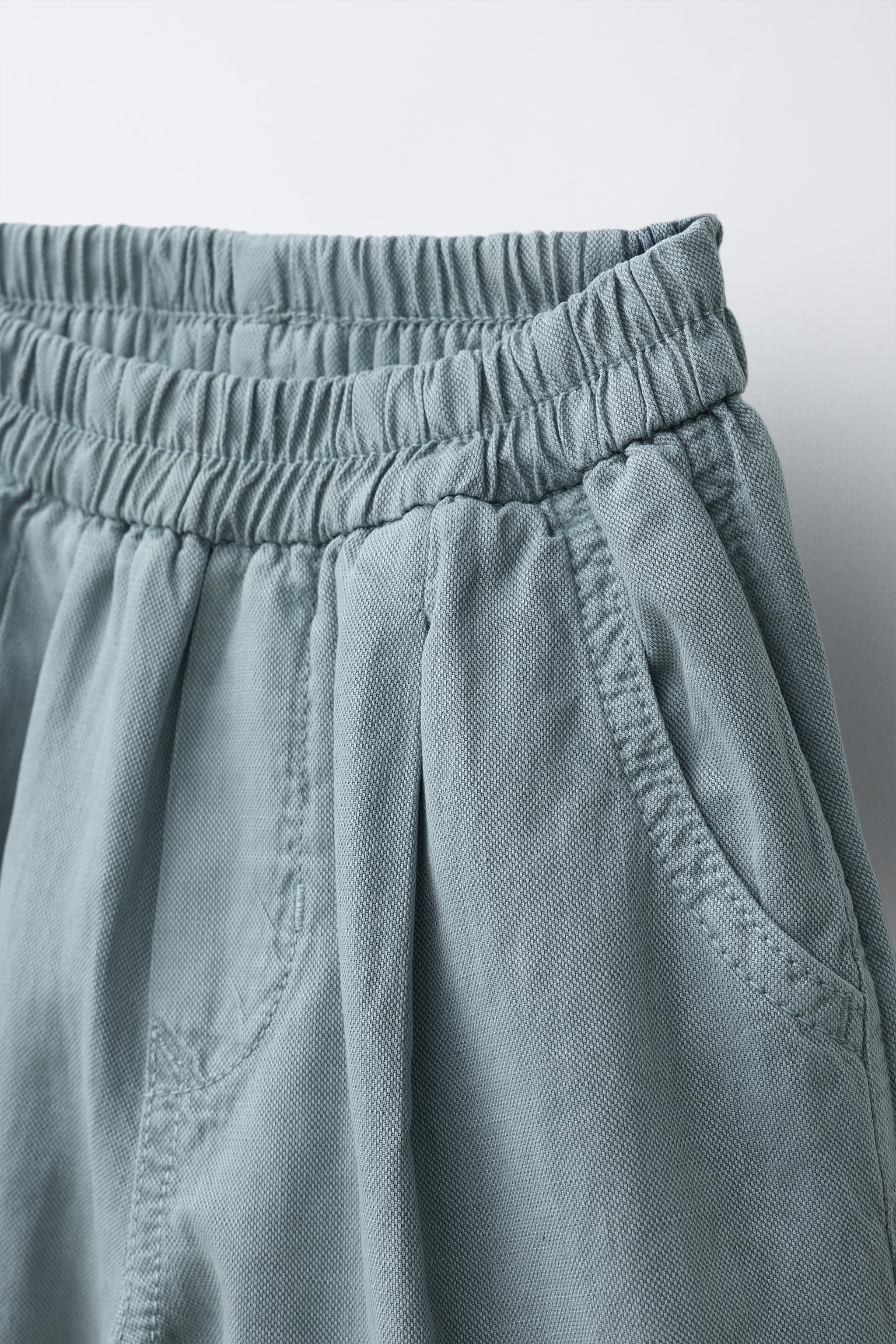 ZARA TIMELESS - LINEN PANTS WITH CONTRAST HEM