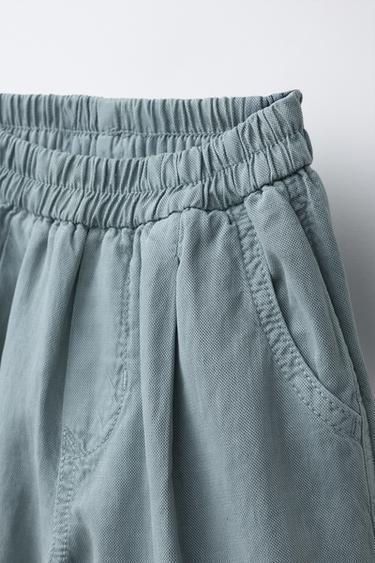 ZARA TIMELESS - PANTALON AVEC LIN BAS CONTRASTÉ - Bleu clair de Zara - Image 5