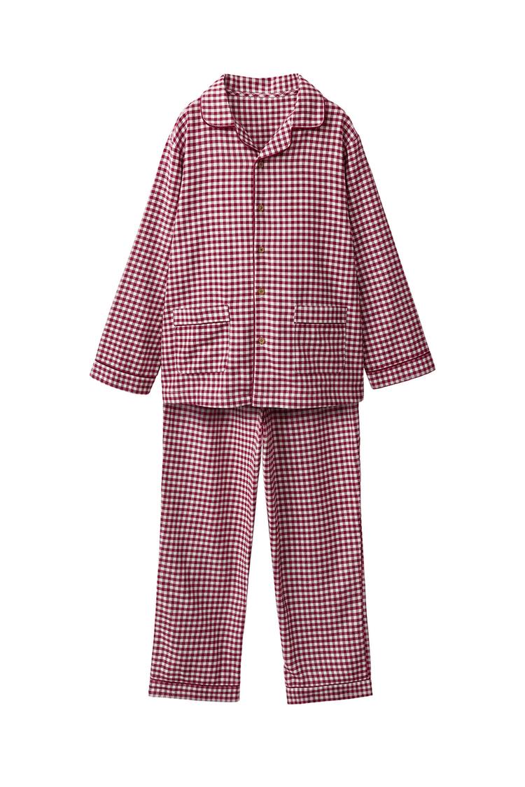 6-14 AÑOS/ PIJAMA FRANELA CUADRO VICHY