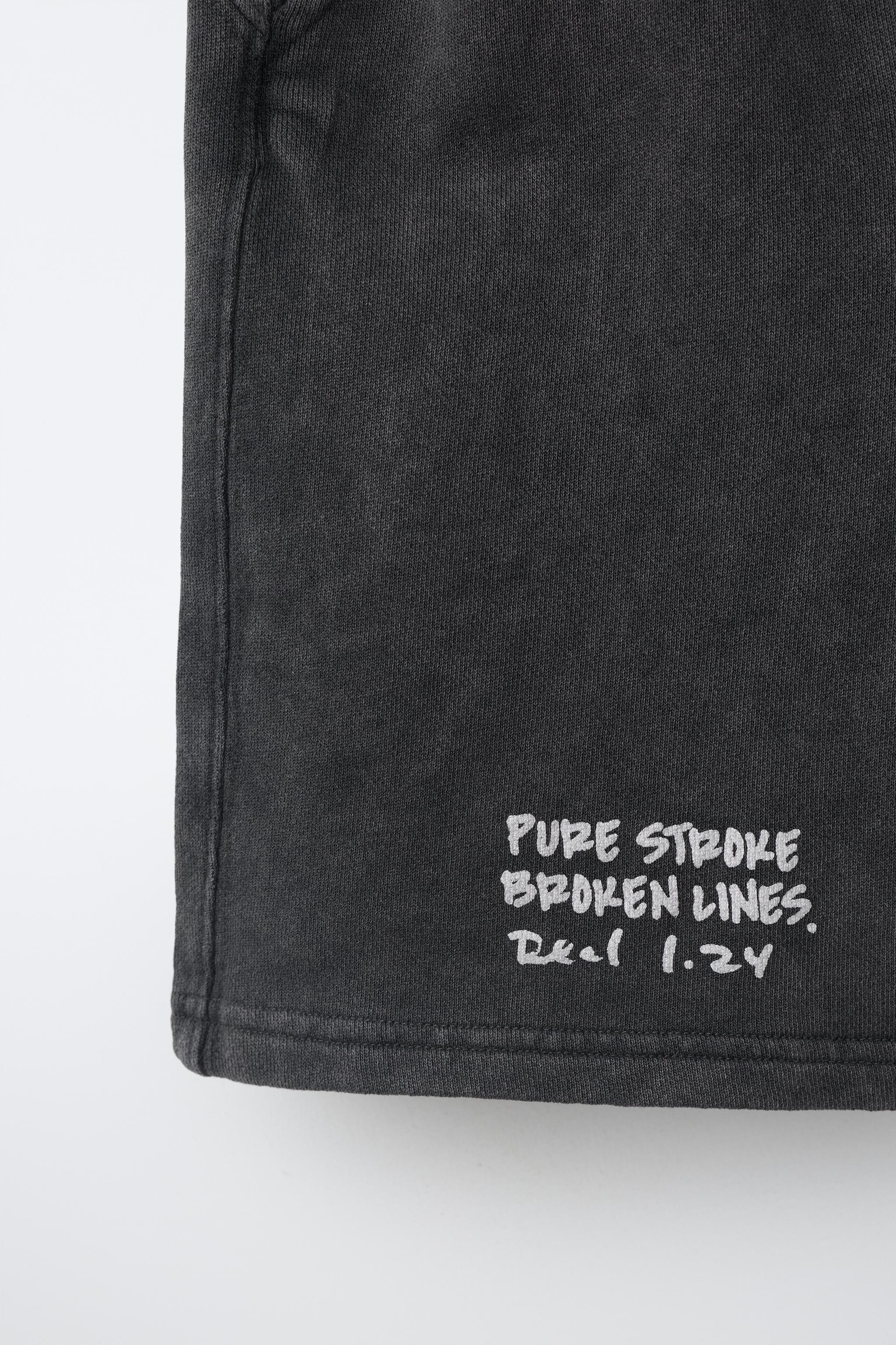 Детские шорты Zara WASHED EFFECT TEXT SHORTS — фото 4
