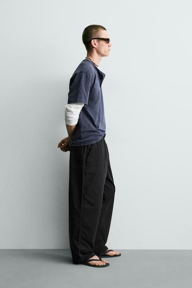 PANTALON RELAXED FIT EN COTON - Noir de Zara - Image 3