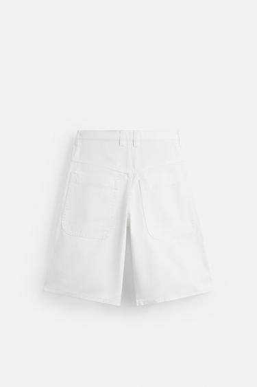BERMUDA EN DENIM COUPE OVERSIZE - Blanc de Zara - Image 6