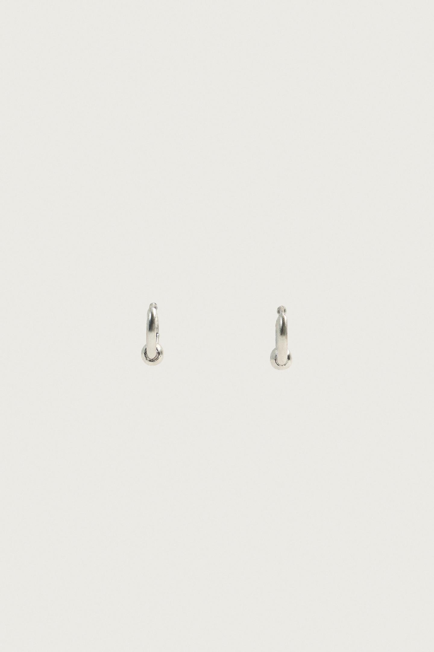 Мужские серьги Zara 2-PACK Combination, цвет: Серебряный — фото 1