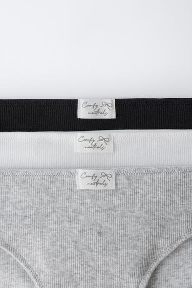 AGES 9-14 / THREE-PACK OF LABEL BRIEFS - Black / White by Zara - Image 1