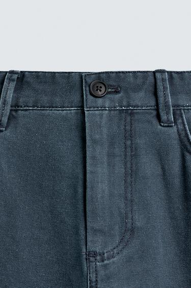 WASHED STRAIGHT-LEG TROUSERS - Petrol blue by Zara - Image 7