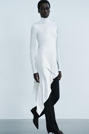 ASYMMETRIC LONGLINE TOP - White by Zara