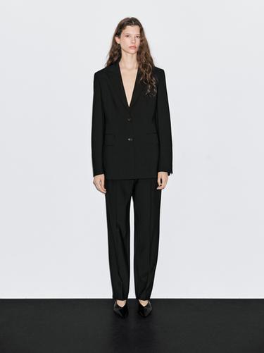 Zara Crepe cigarette fit trousers - Black