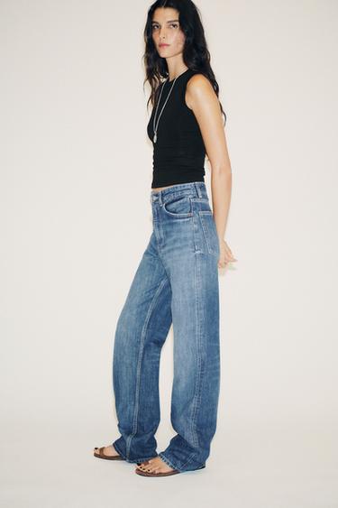 TRF WIDE-LEG HIGH-WAIST FULL-LENGTH JEANS - Blue by Zara