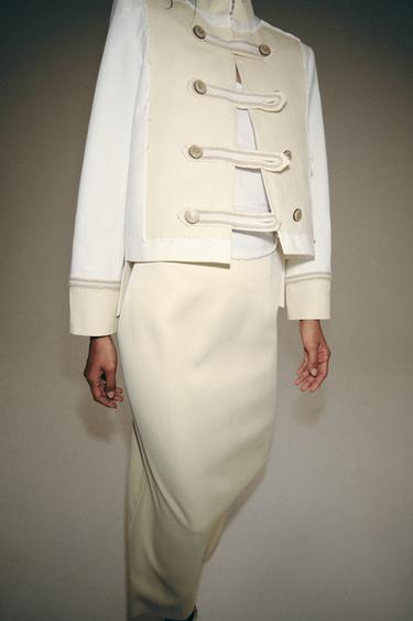 VESTE À BRANDEBOURGS ZW COLLECTION - Blanc de Zara - Image 6