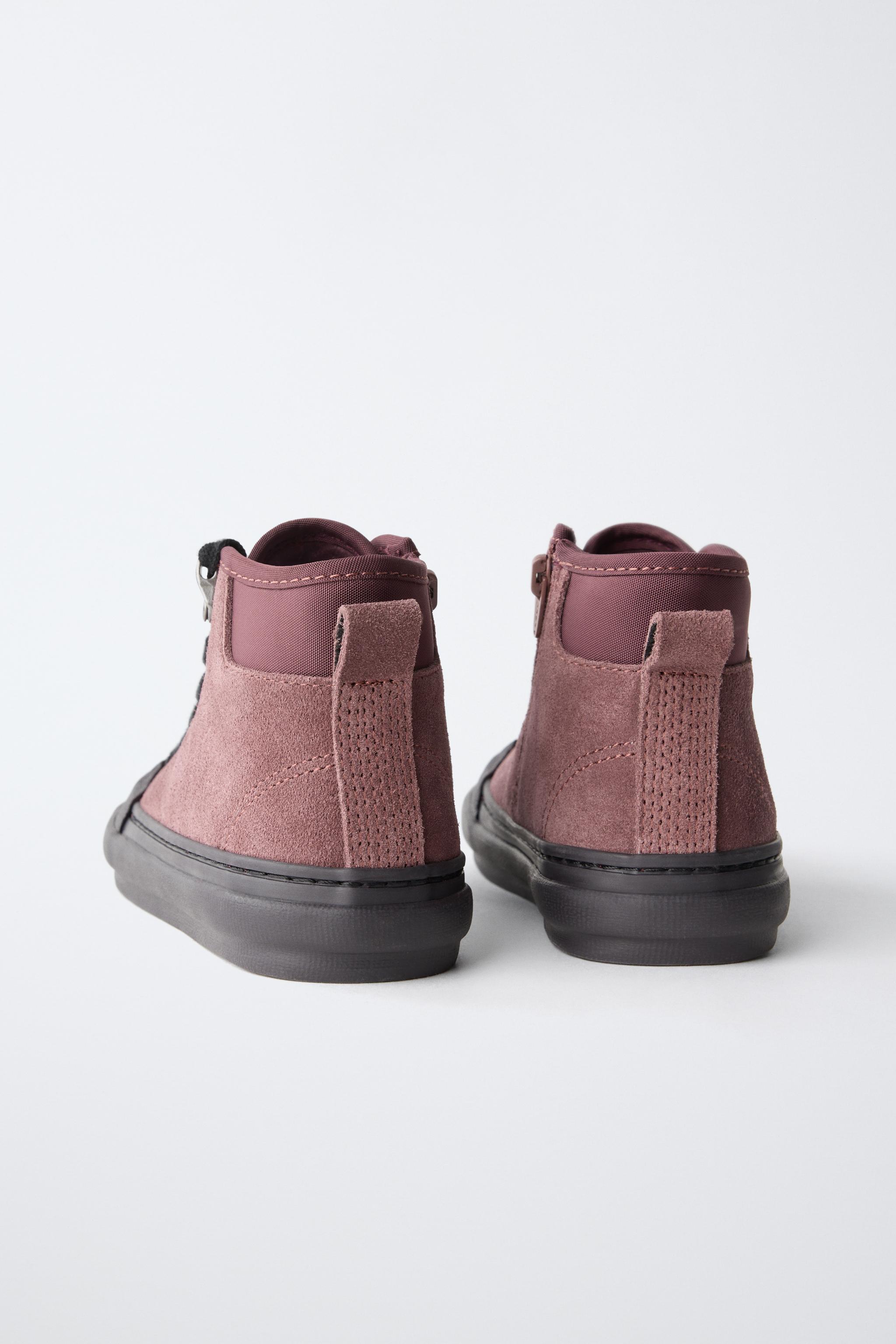 LEATHER LACE-UP SPORTS ANKLE BOOTS