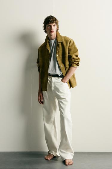 STRAIGHT-LEG JEANS - Oyster-white by Zara
