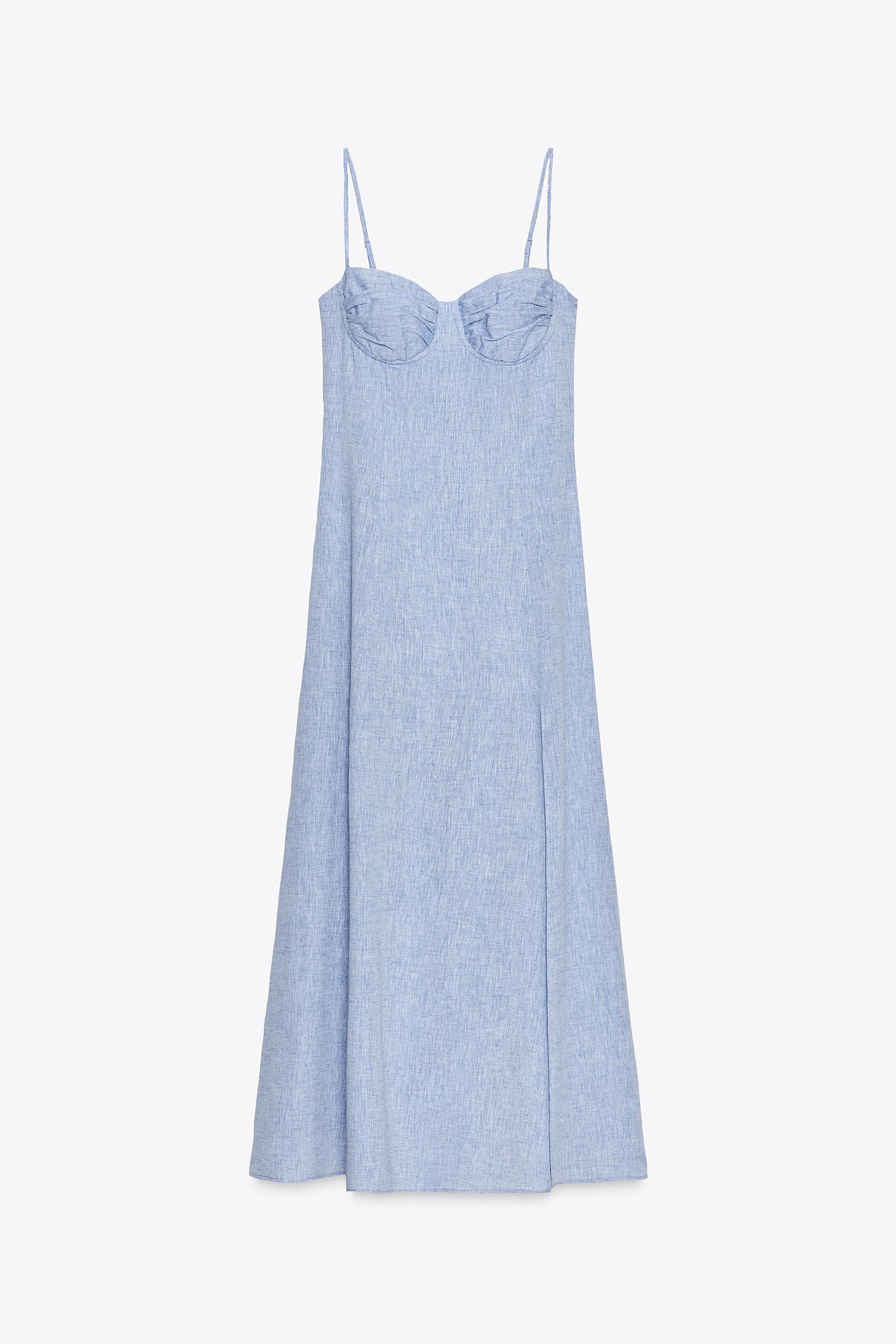 ROBE CORSET MI-LONGUE AVEC LIN