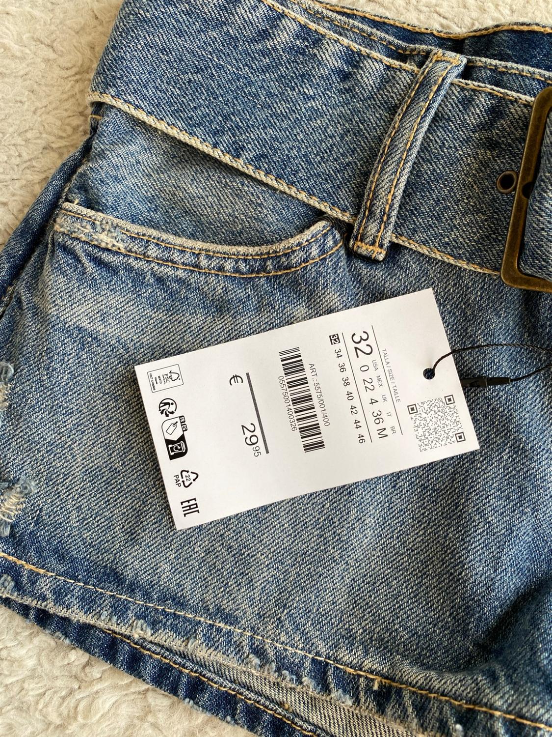 TRF DENIM SHORTS WITH BELT - Image 2