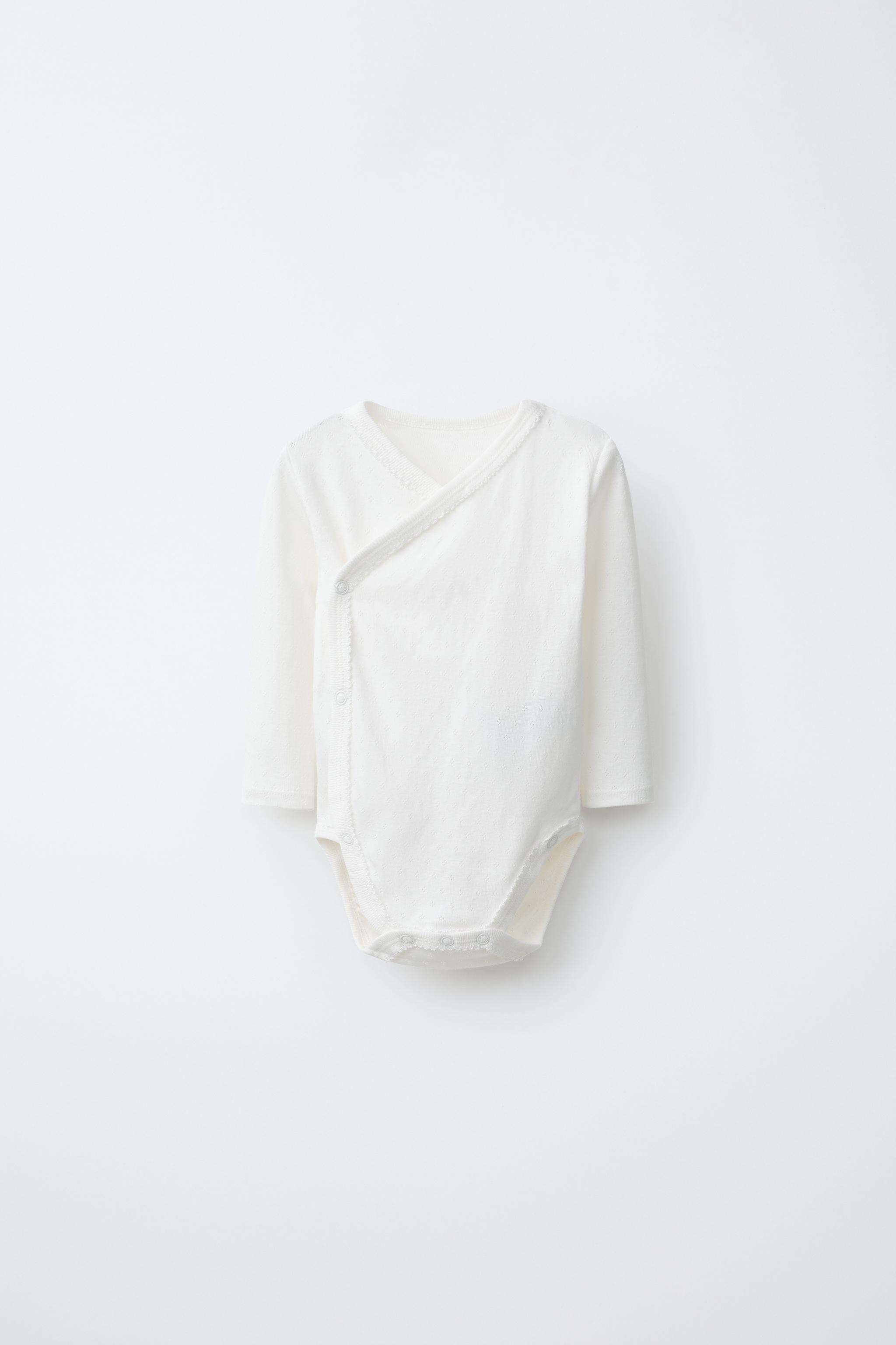 Three-Pack Pointelle Crossover Bodysuits — Sea green