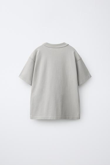 HEAVYWEIGHT EMBROIDERED TEXT T-SHIRT — Light gray 2