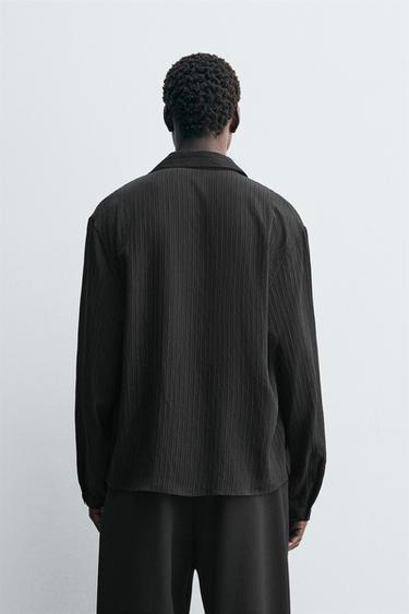CHEMISE KIMONO À RAYURES - Noir de Zara - Image 2