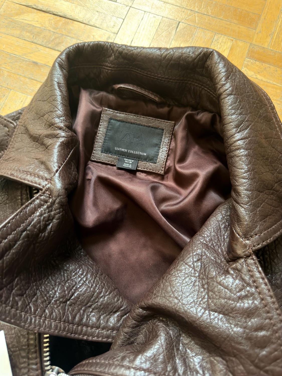 OVERSIZED LEATHER BIKER JACKET - Image 5