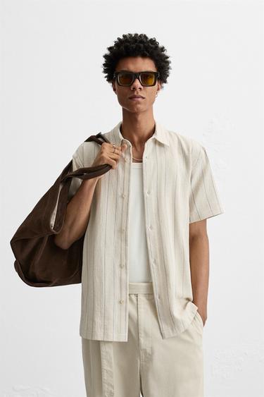 CAMISA ESTRUCTURA - Marinos / Crudos de Zara