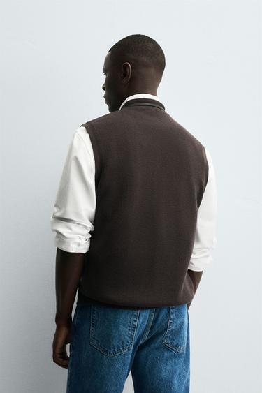 GILET EN MAILLE LAINE ET CACHEMIRE - Marron de Zara - Image 2