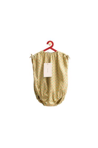 ZARA TIMELESS - FLORAL LINEN BLEND ROMPER - Lime by Zara