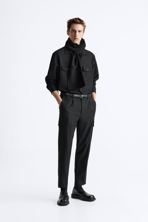 TEXTURED OVERSHIRT - Black | ZARA Cambodia