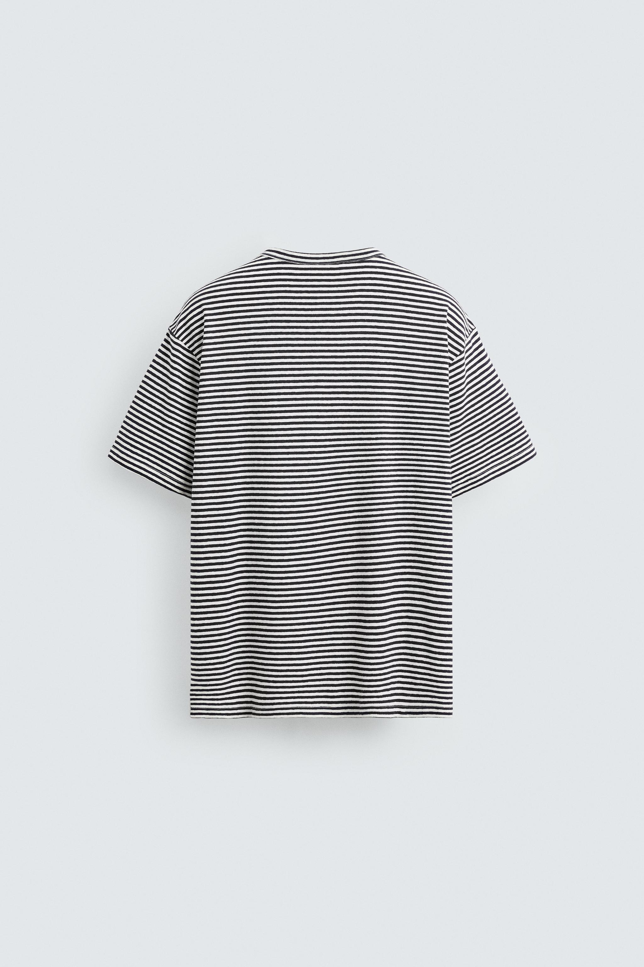 T-SHIRT COTON ET LIN RAYÉ