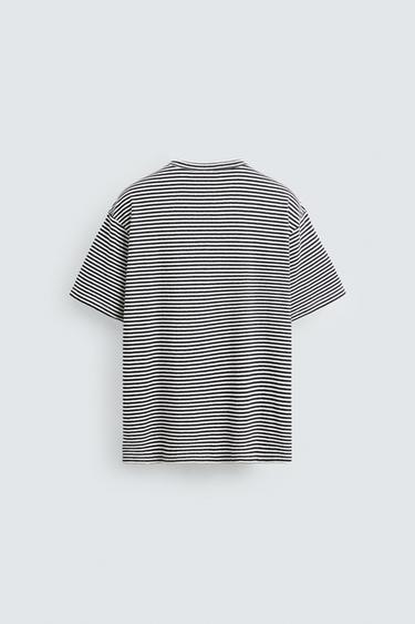 STRIPED COTTON-LINEN T-SHIRT - Stripes by Zara - Image 7