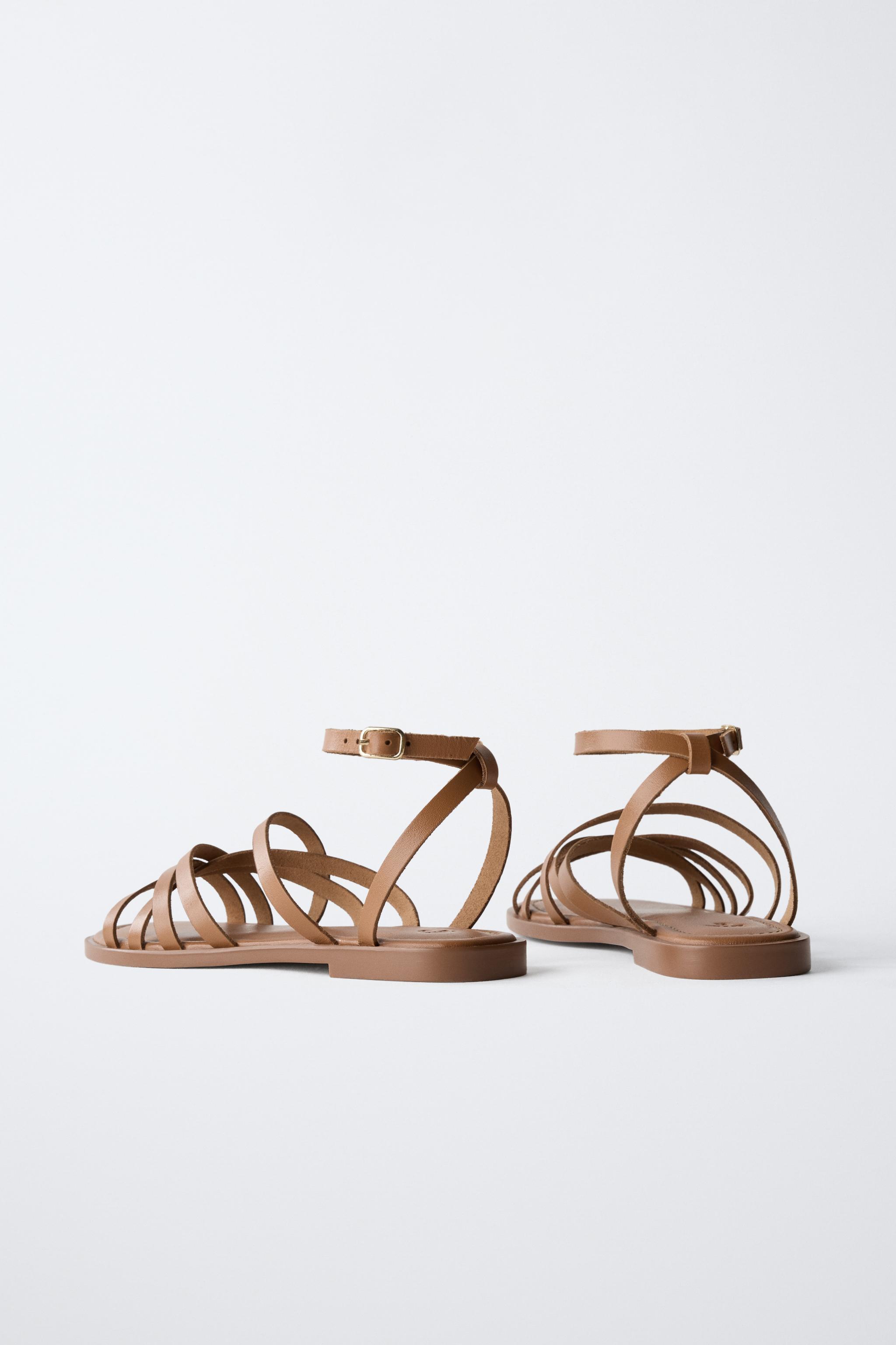 【ZARA】ストラップレザーサンダル | 2638/510/400 ストラップレザーサンダル - ブラック | ZARA Japan / 日本