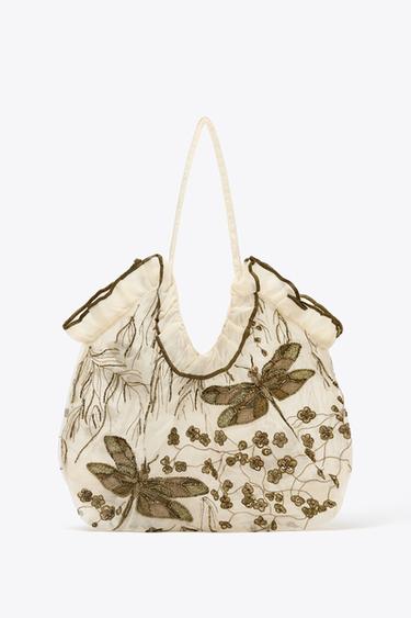 Zara SHOPPER TORBA SA VEZOM – Zlatna