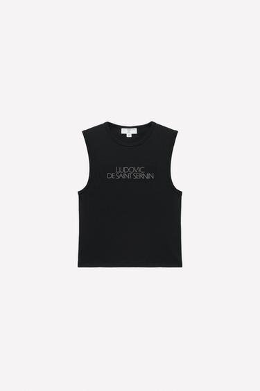 SAMARRETA TANK LOGO STRASS LUDOVIC DE SAINT SERNIN x ZARA - Negre de Zara