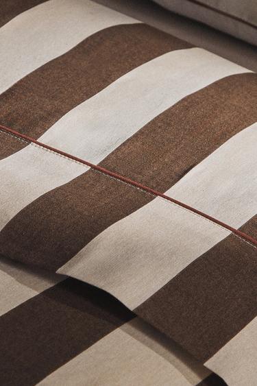 STRIPED WASHED COTTON FLAT SHEET - Brown by Zara - Image 4