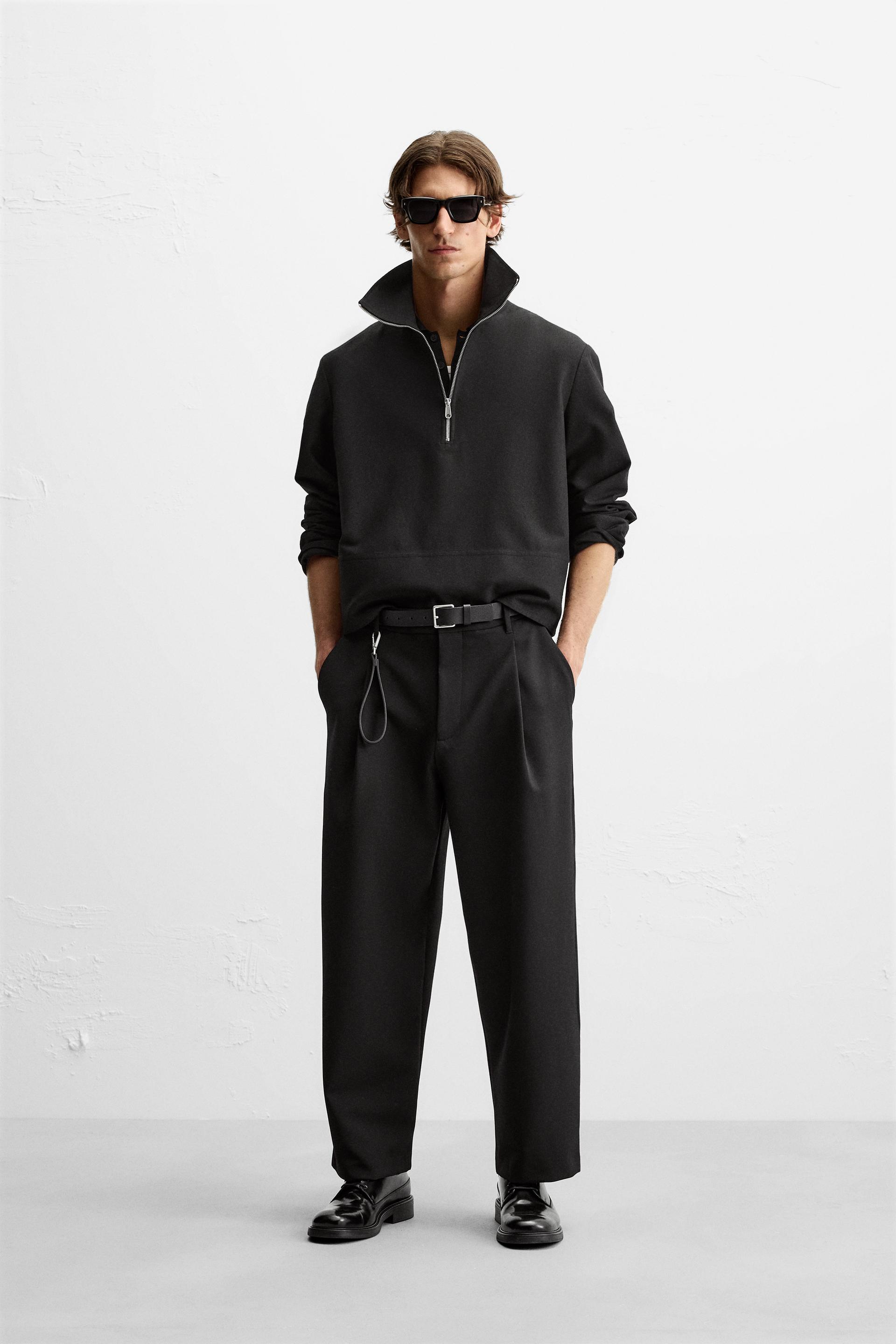 QUARTER ZIP SWEATSHIRT - Black | ZARA United States