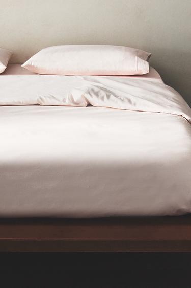 SATEEN DUVET COVER (300 THREAD COUNT) - Pastel pink by Zara