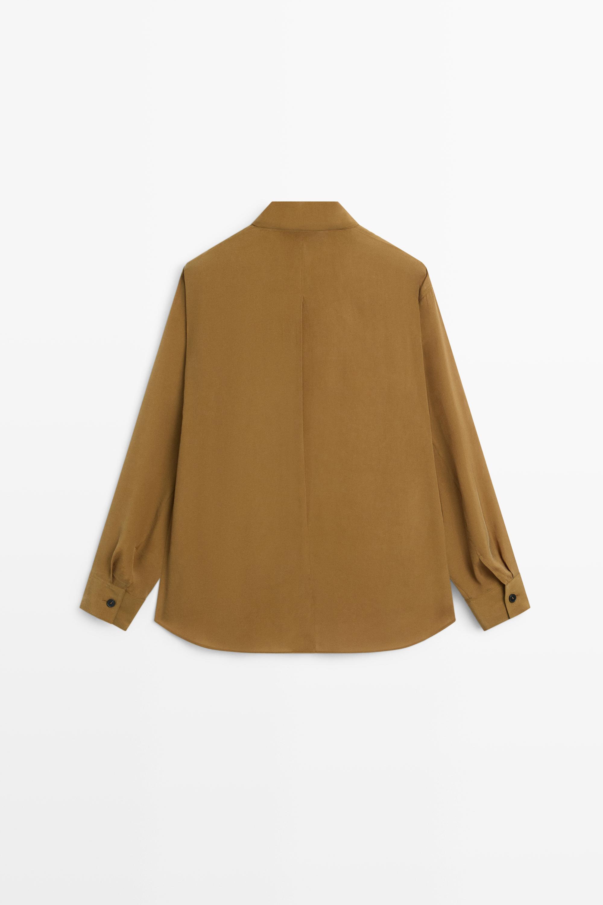 Chemise fluide poche satinée