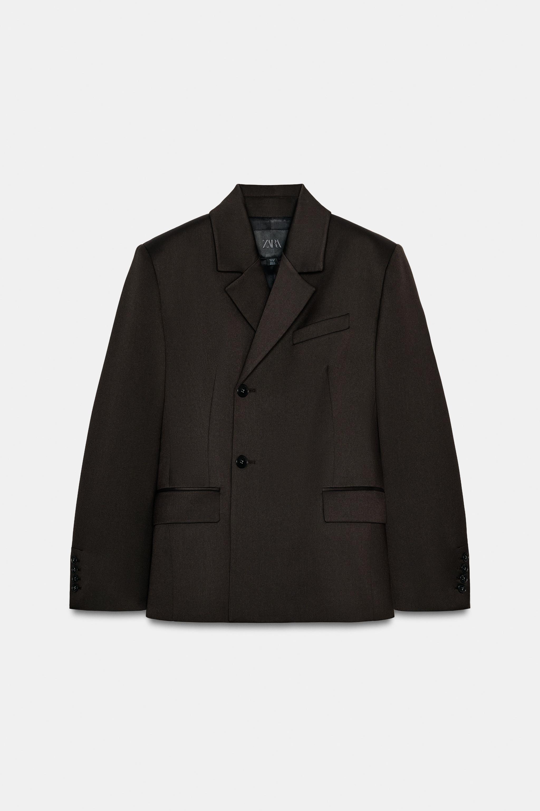 ZW COLLECTION ダブルブレストブレザー - ダークブラウン | ZARA Japan