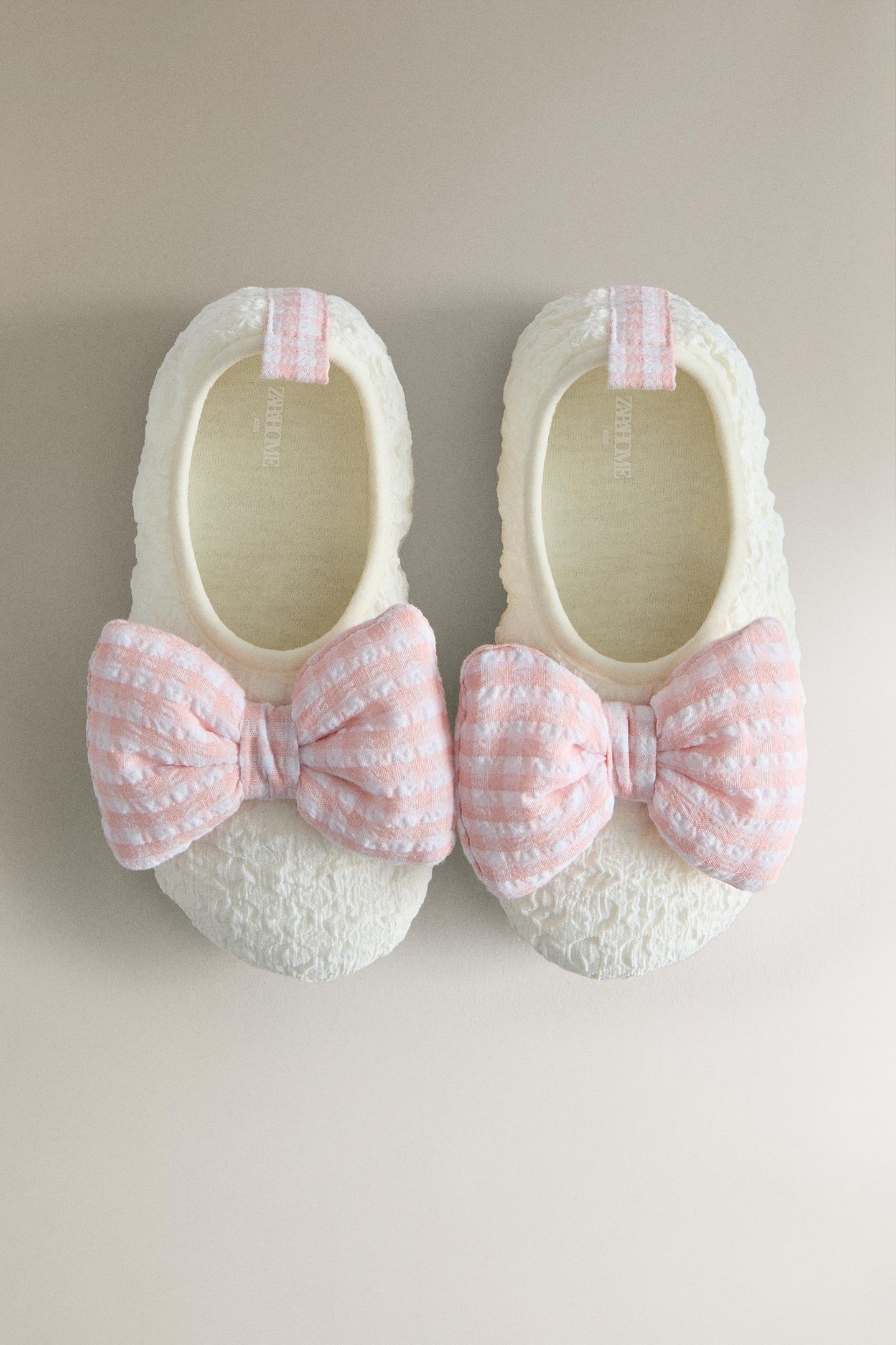 Детские балетки Zara Kids Bow Ballet Flats, цвет: Бежевый — фото 3