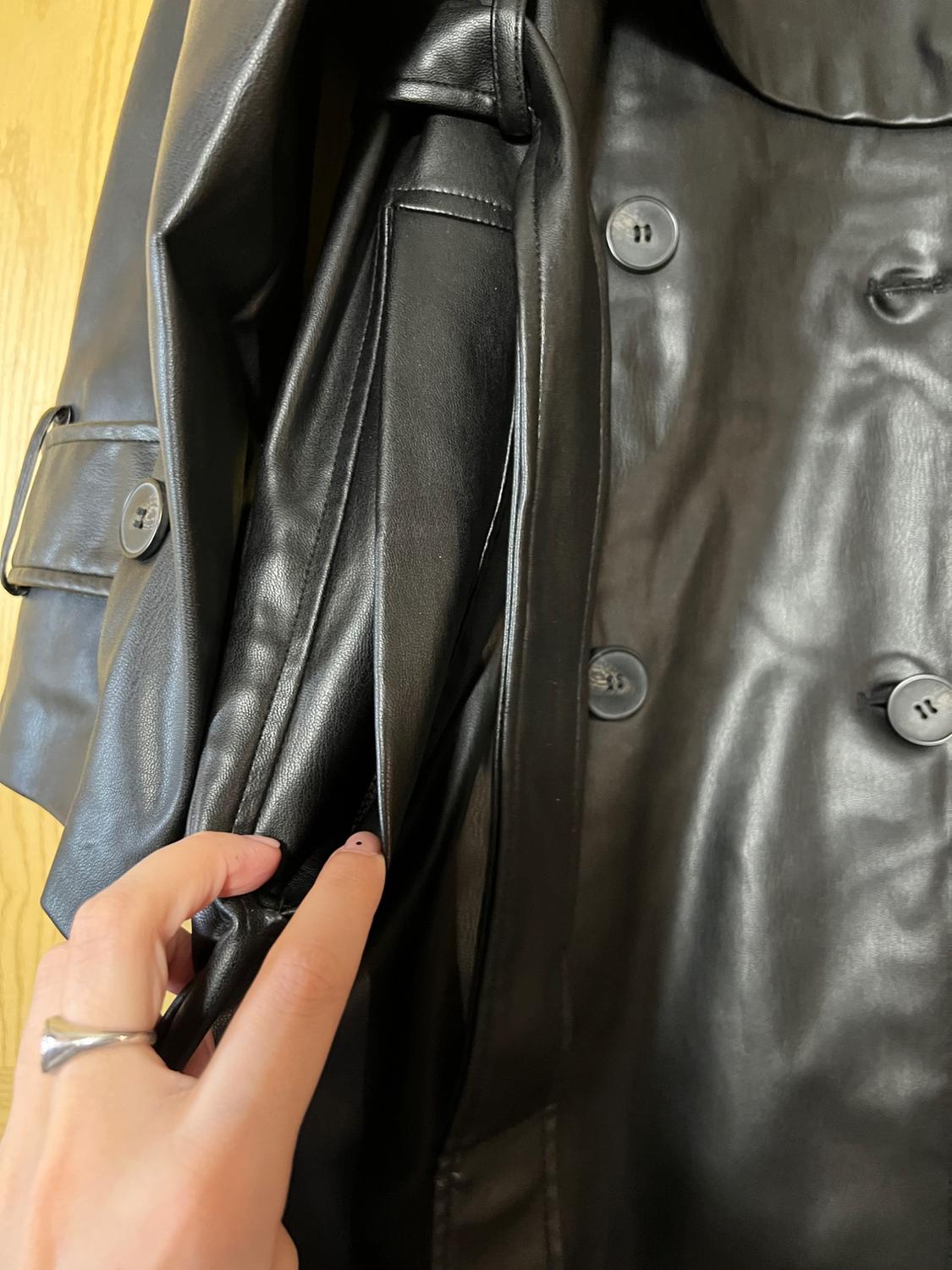 OVERSIZE LEATHER EFFECT TRENCH COAT - Image 8