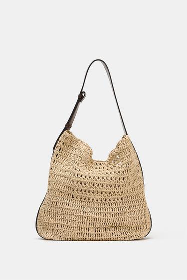 SACA EFECTO RAFIA - Beige claro de Zara - Imagen 0