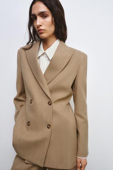 TAILORED BLAZER WITH WOOL ZW COLLECTION - Beige by Zara