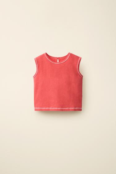 스티치 티셔츠 CREATED BY CARAMEL LONDON X ZARA - Zara의 레드 - 이미지 0