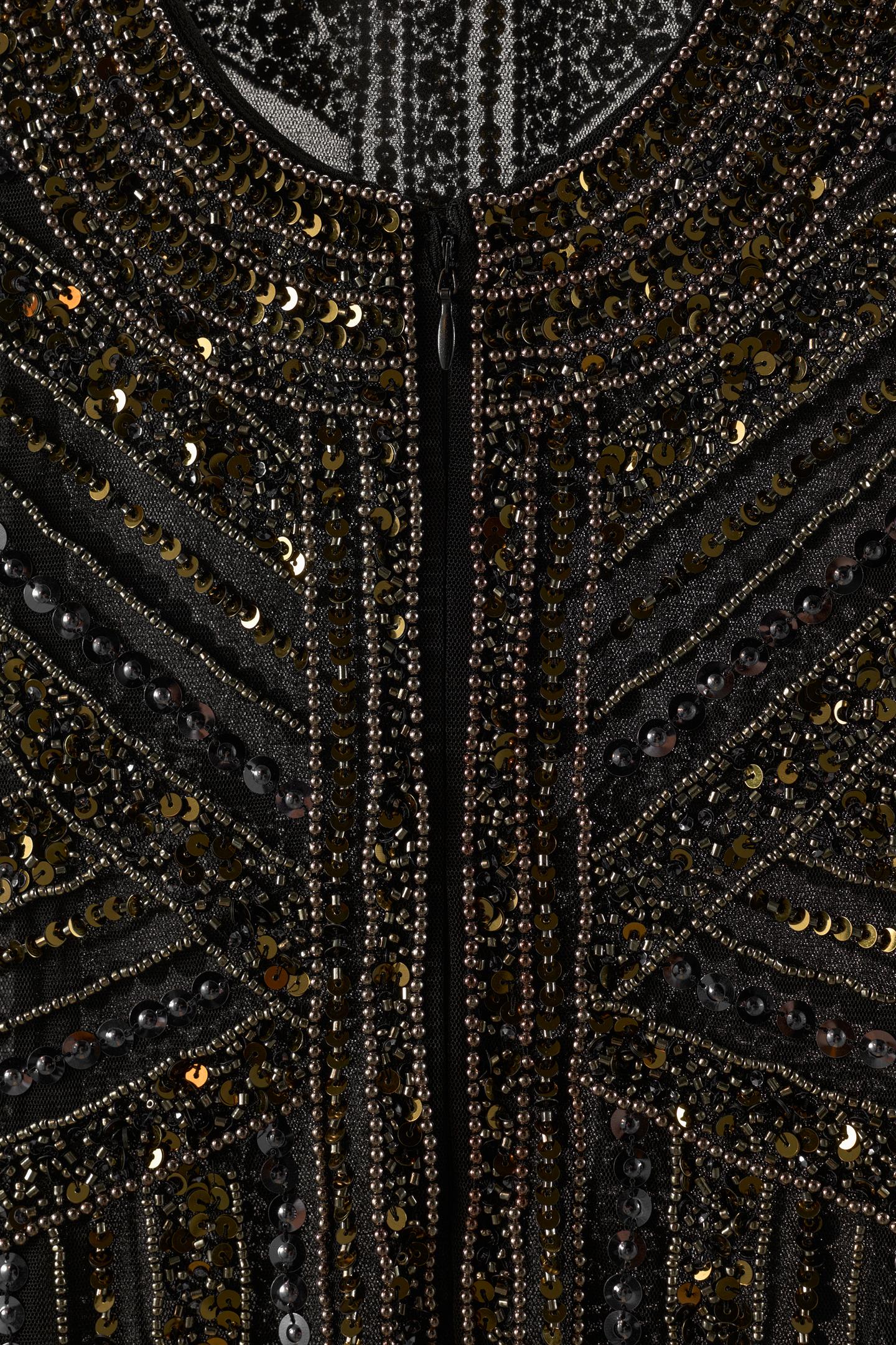 Женское платье Zara Beaded Mini, цвет: Чёрный — фото 6