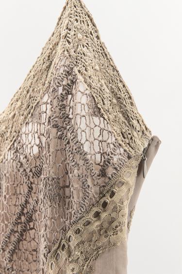EMBROIDERED LACE DRESS - Grey by Zara - Image 8